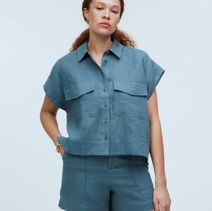 Madewell Flap-Pocket Button-Up Shirt in 100% Linen